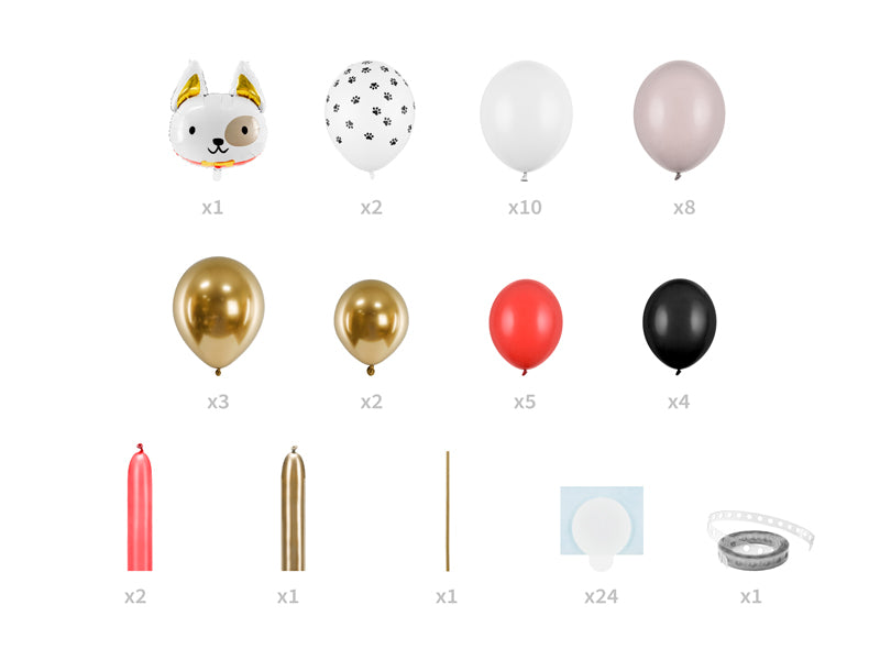 Ballonbouquet Set Hund weiß 83x155cm