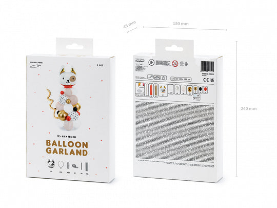 Ballonbouquet Set Hund weiß 83x155cm