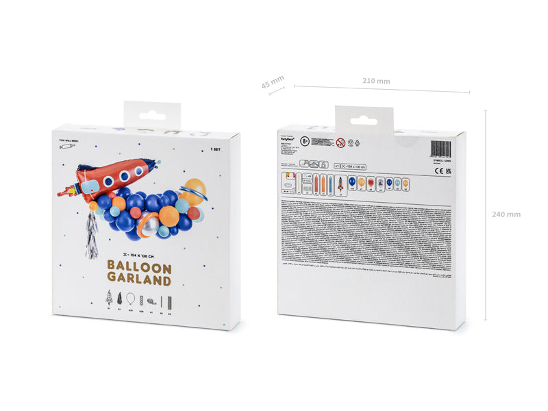 Ballongirlande Set Rakete bunt 154x130cm