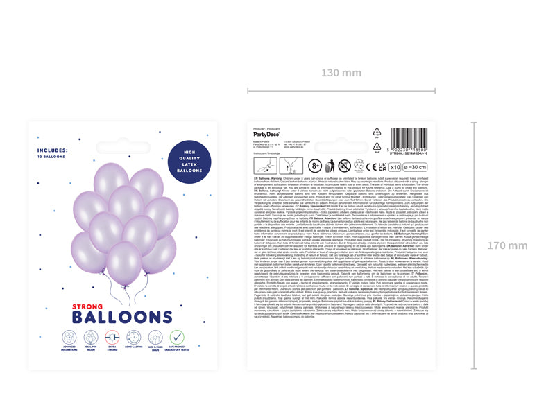 10x Latexballon Strong lila metallic 30cm