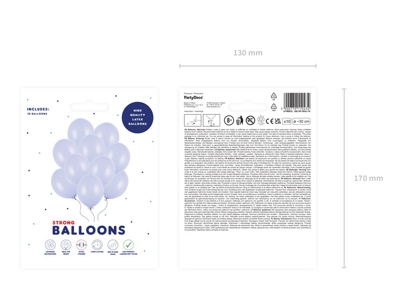 10x Latexballon Strong lila pastell 30cm