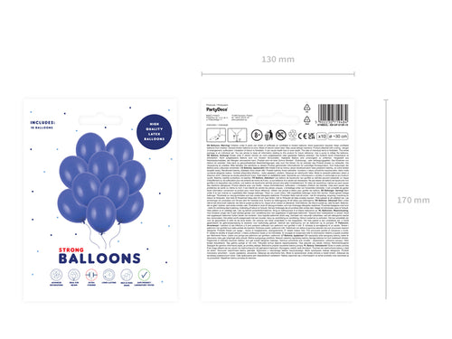 10x Latexballon Strong dunkelblau pastell 30cm