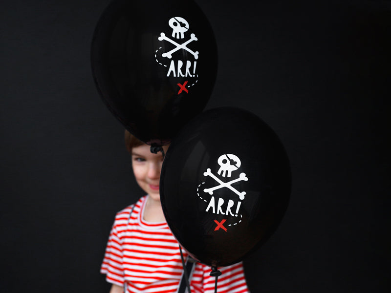 6x Latexballon Strong Pirat schwarz pastell 30cm