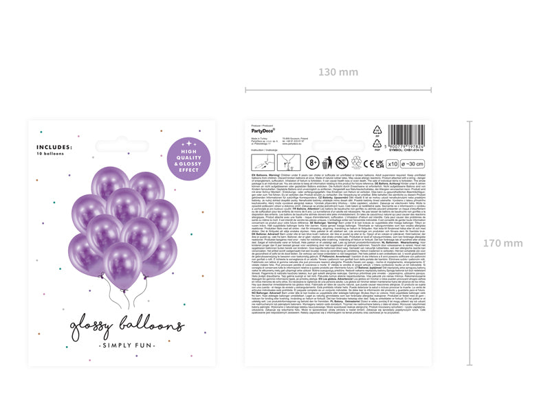 10x Latexballon Glossy lila 30cm
