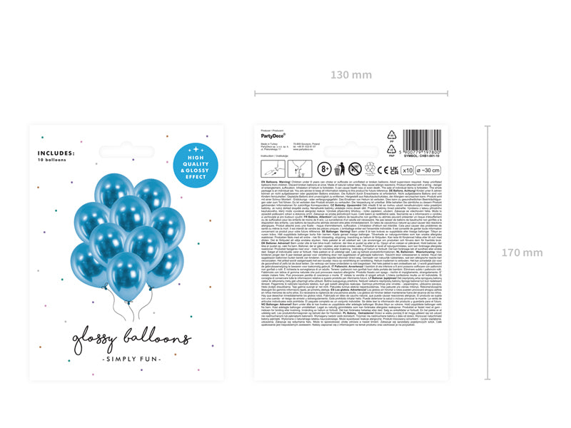 10x Latexballon Glossy blau 30cm