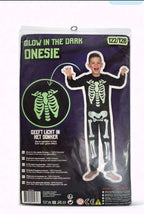 Kostüm Skelett Glow in the Dark Onesie Kinder