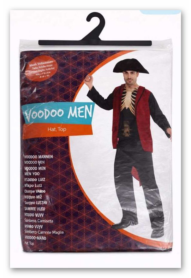 Kostüm Voodoo-Mann Shirt mit Hut