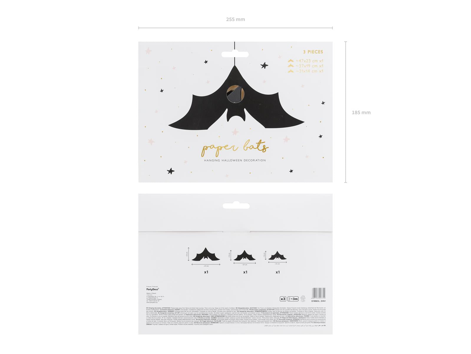 3x Aufhänger Fledermaus schwarz