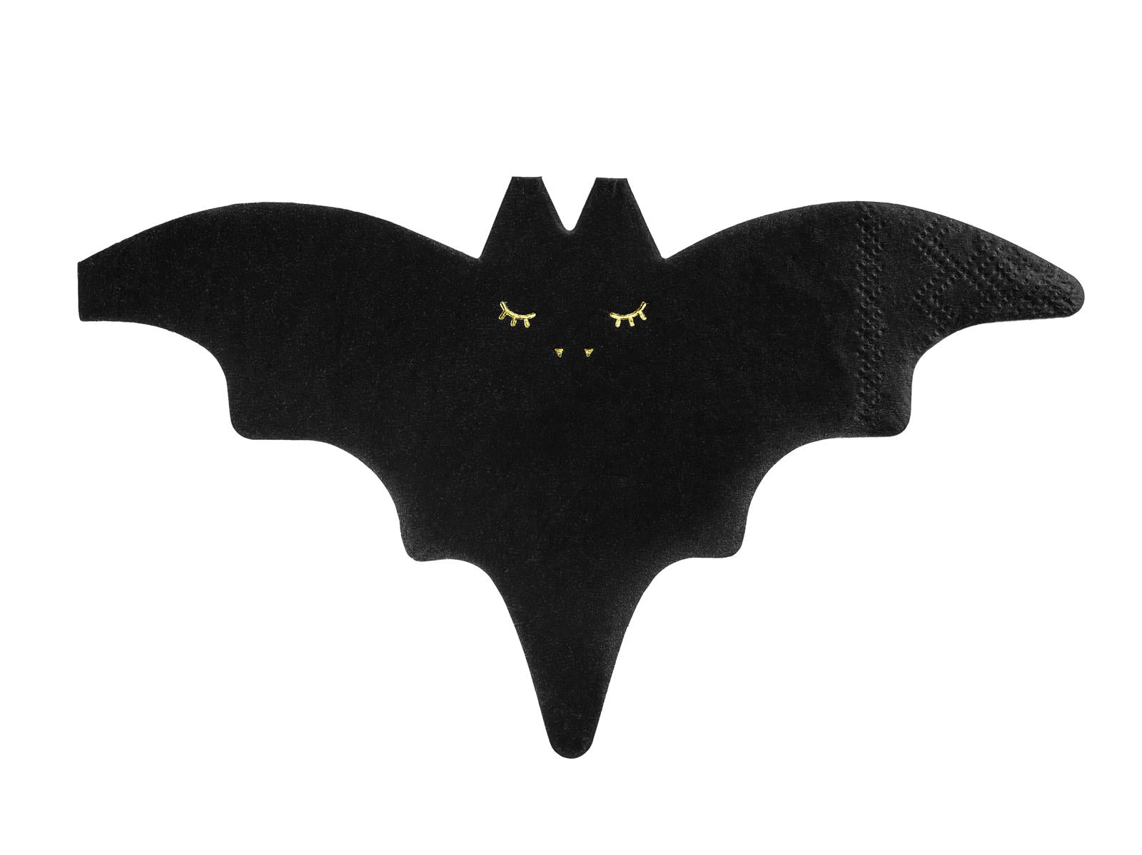 20x Serviette Fledermaus schwarz 16x9cm