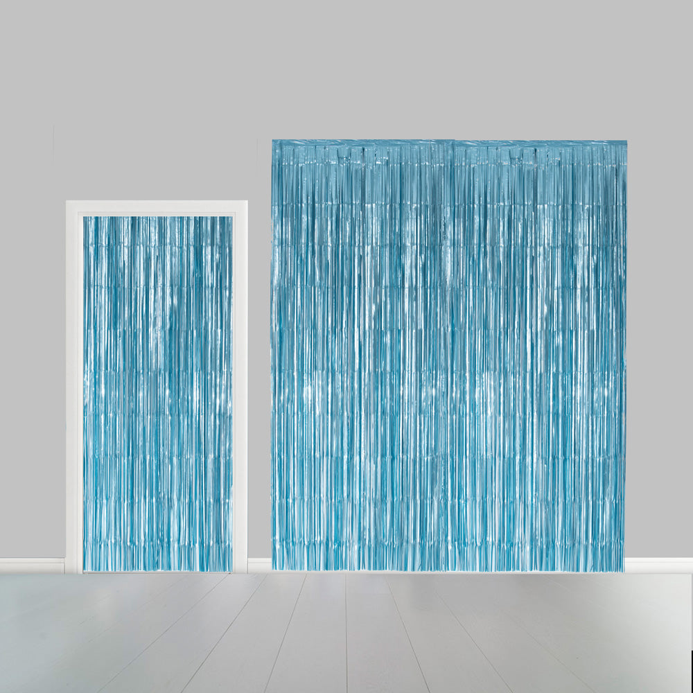 Türvorhang Lametta hellblau 100x240cm
