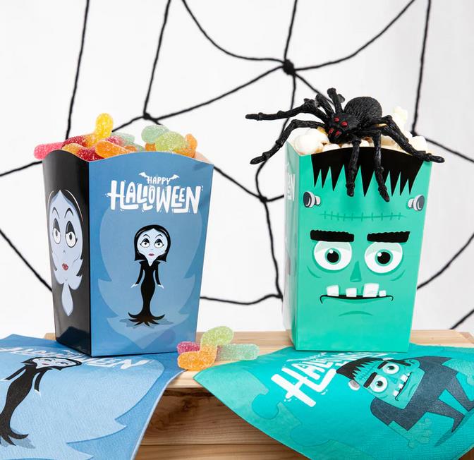 6x Popcornbox Halloween Monster 10x7,5cm