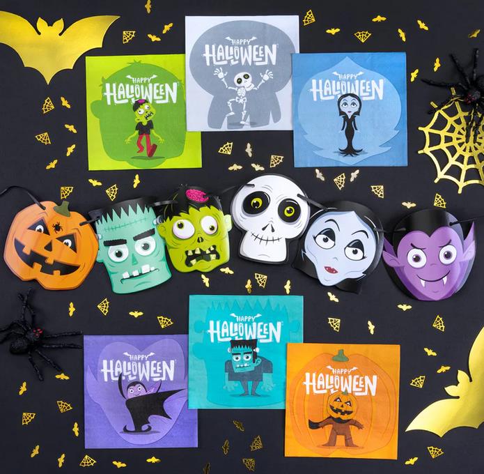 12x Serviette Halloween Monster 33x33cm