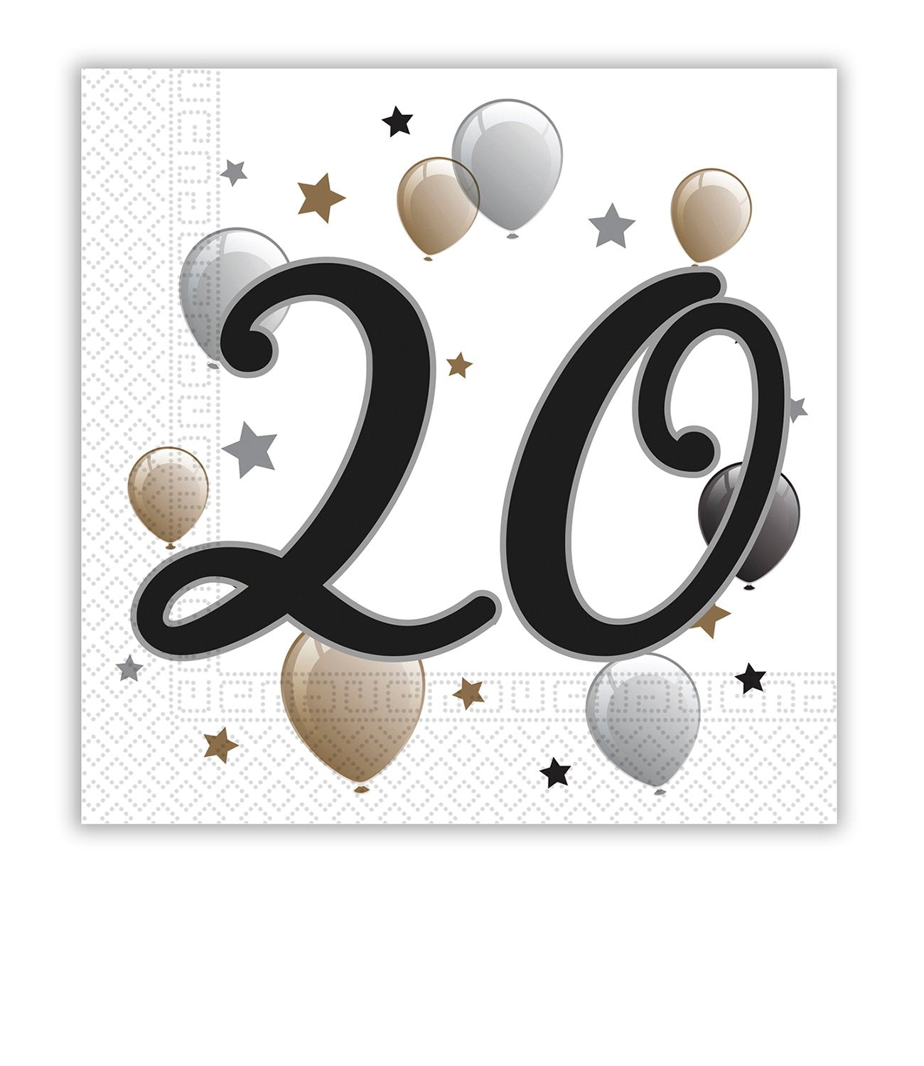 20x Serviette weiß Ballons Nr. 20 33x33cm