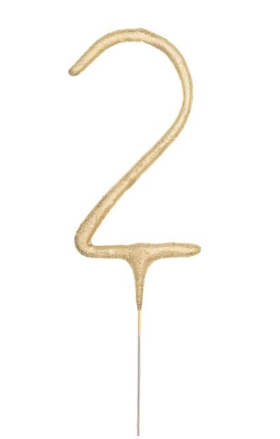 Wunderkerze Zahl Nr. 2 gold 16cm