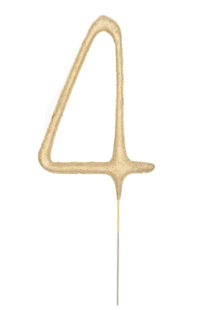 Wunderkerze Zahl Nr. 4 gold 16cm