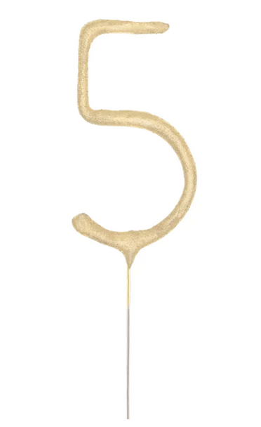 Wunderkerze Zahl Nr. 5 gold 16cm