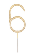 Wunderkerze Zahl Nr. 6 gold 16cm