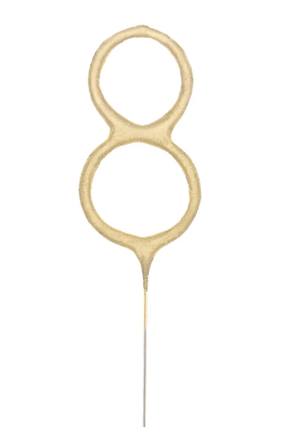 Wunderkerze Zahl Nr. 8 gold 16cm