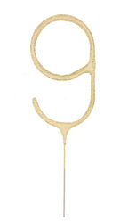 Wunderkerze Zahl Nr. 9 gold 16cm