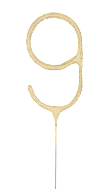 Wunderkerze Zahl Nr. 9 gold 16cm