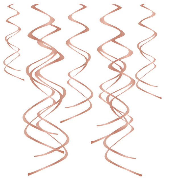 5x Hängespirale rosegold 60cm