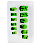 Set Fingernägel Spooky Neon selbstklebend 12 Stk.