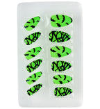 Set Fingernägel Neon Fledermaus selbstklebend 12 Stk.