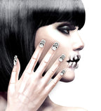 Set Fingernägel Totenkopf selbstklebend 12 Stk.