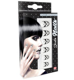 Set Fingernägel Totenkopf selbstklebend 12 Stk.