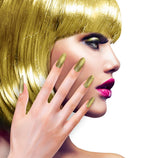 Set Fingernägel Glitzer gold selbstklebend 12 Stk.