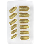 Set Fingernägel Glitzer gold selbstklebend 12 Stk.