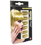 Set Fingernägel Glitzer gold selbstklebend 12 Stk.