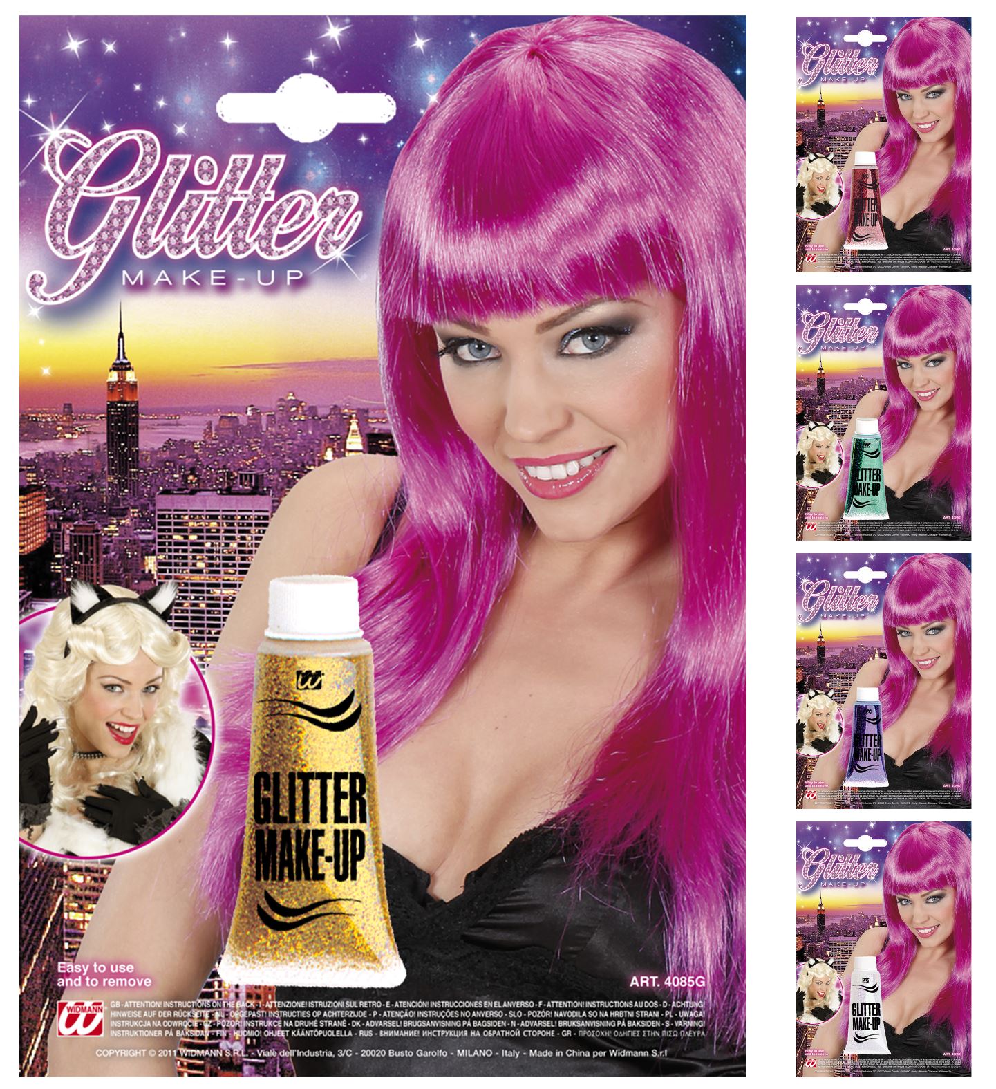 Schminke Glitzer farblich sortiert