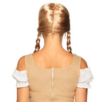 Perücke Heidi Zöpfe blond mit Masche