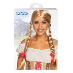 Perücke Heidi Zöpfe blond mit Masche