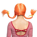 Perücke Heidi Zöpfe orange mit Masche
