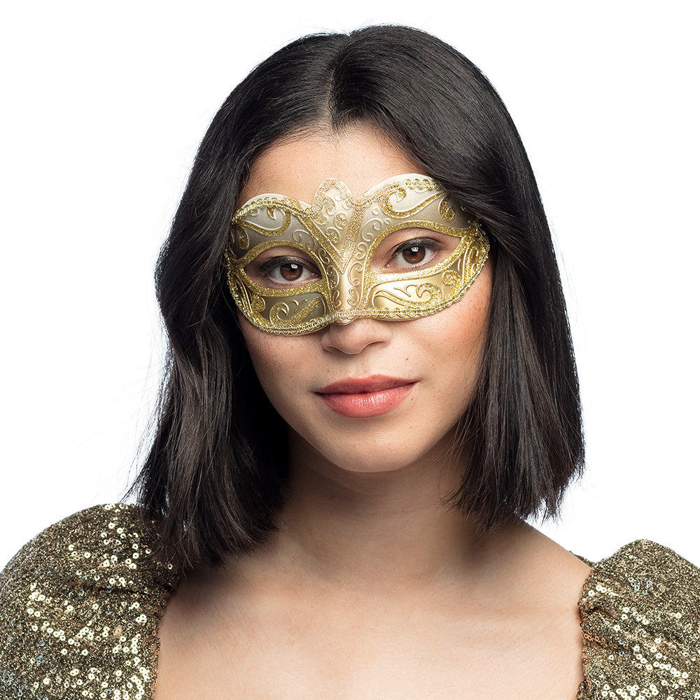 Venezianische Maske Felina gold