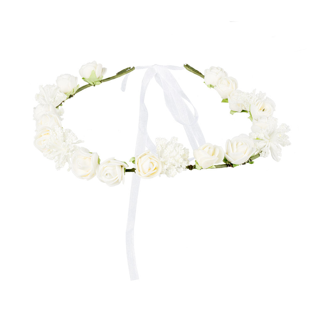 Haarreif Blumen weiß