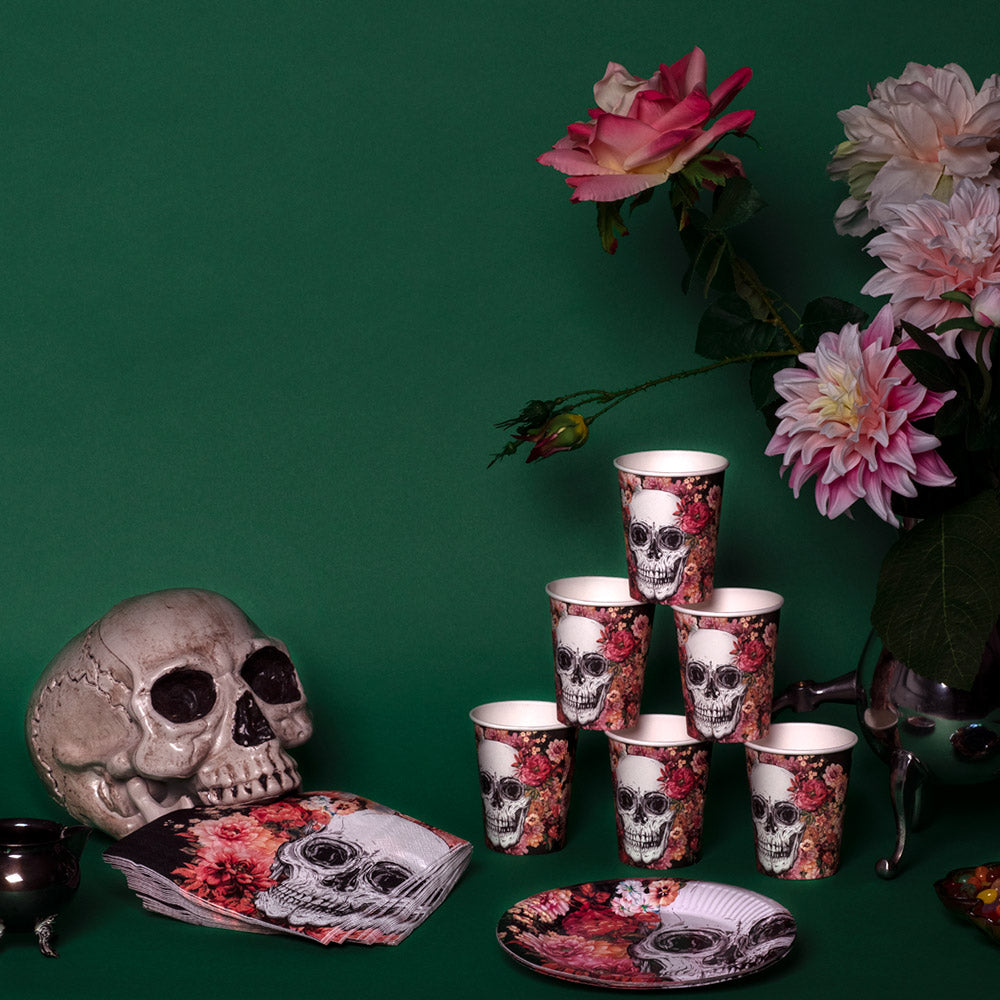 10x Papierbecher 210ml Day of the Dead