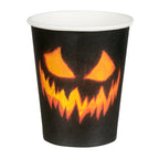 10x Papierbecher 210ml Creepy Pumpkin