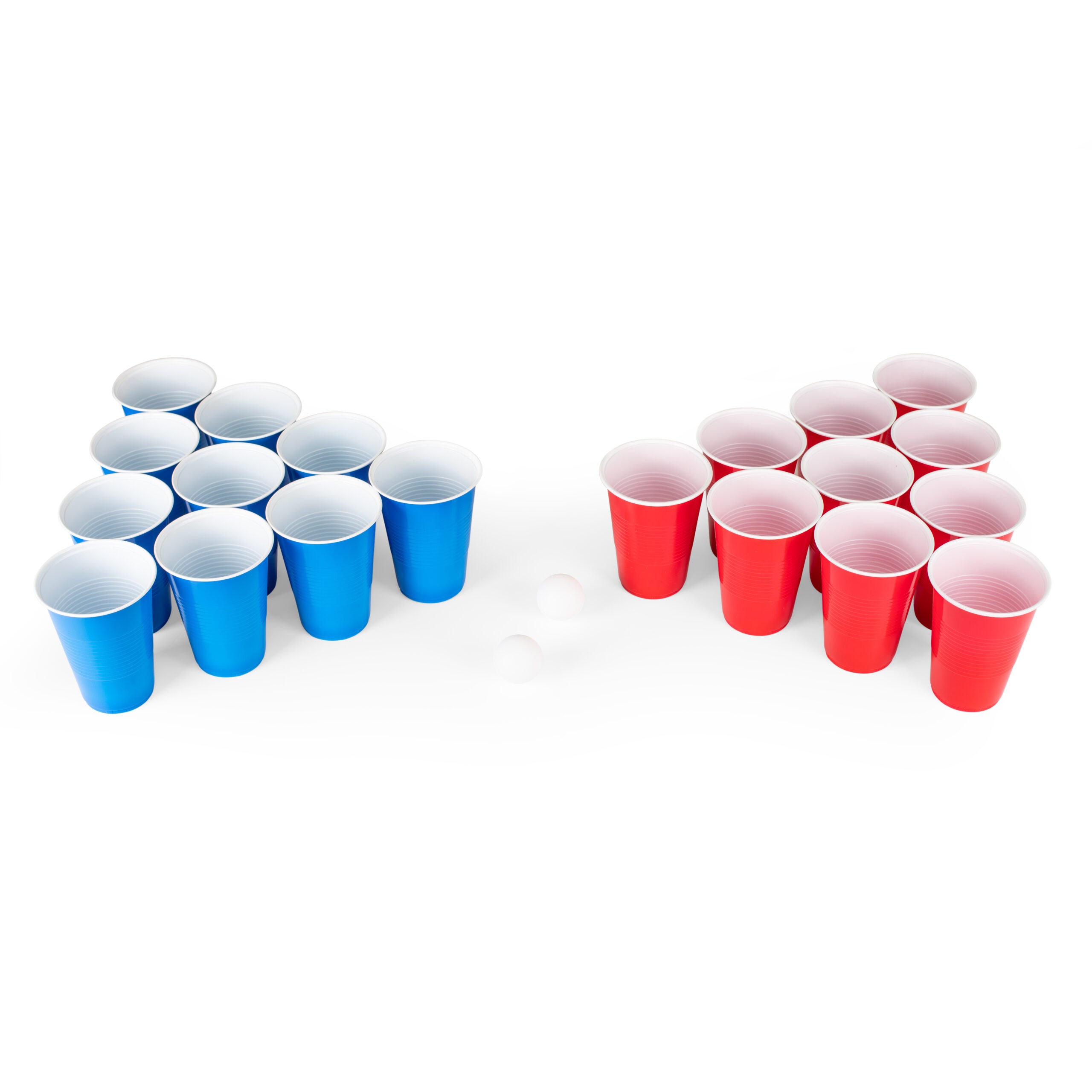 Bier Pong Set 24x Becher & 4x Ball blau/rot