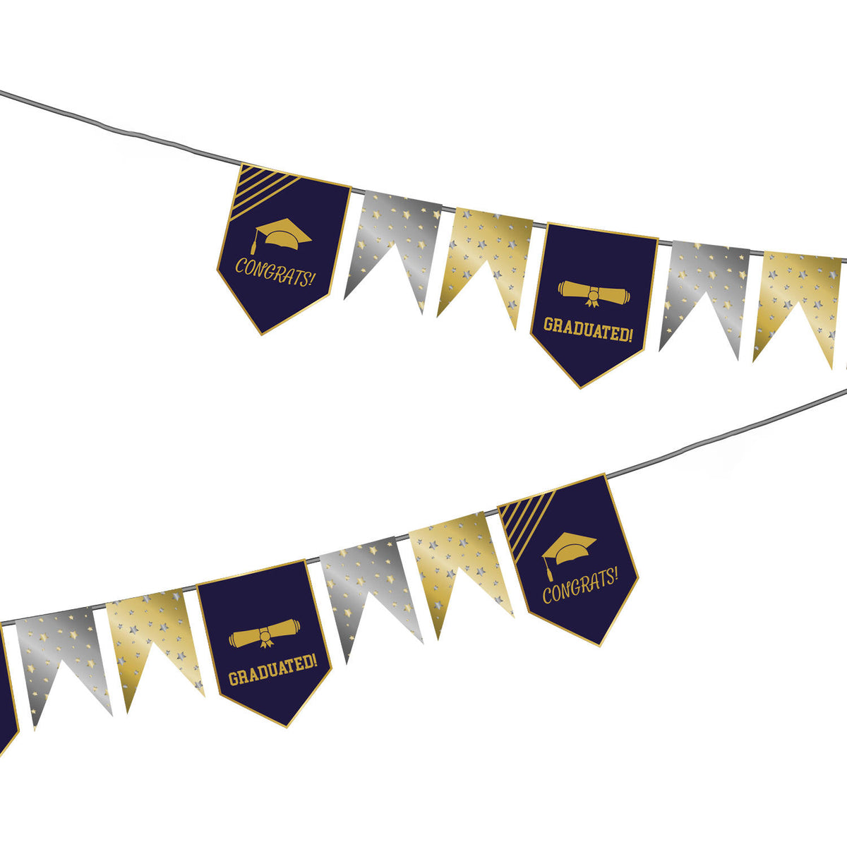 Wimpelkette Graduation 6m gold