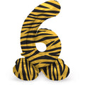 Folienballon Zahl Nr. 6 Tiger Chic 41cm luftbefüllbar
