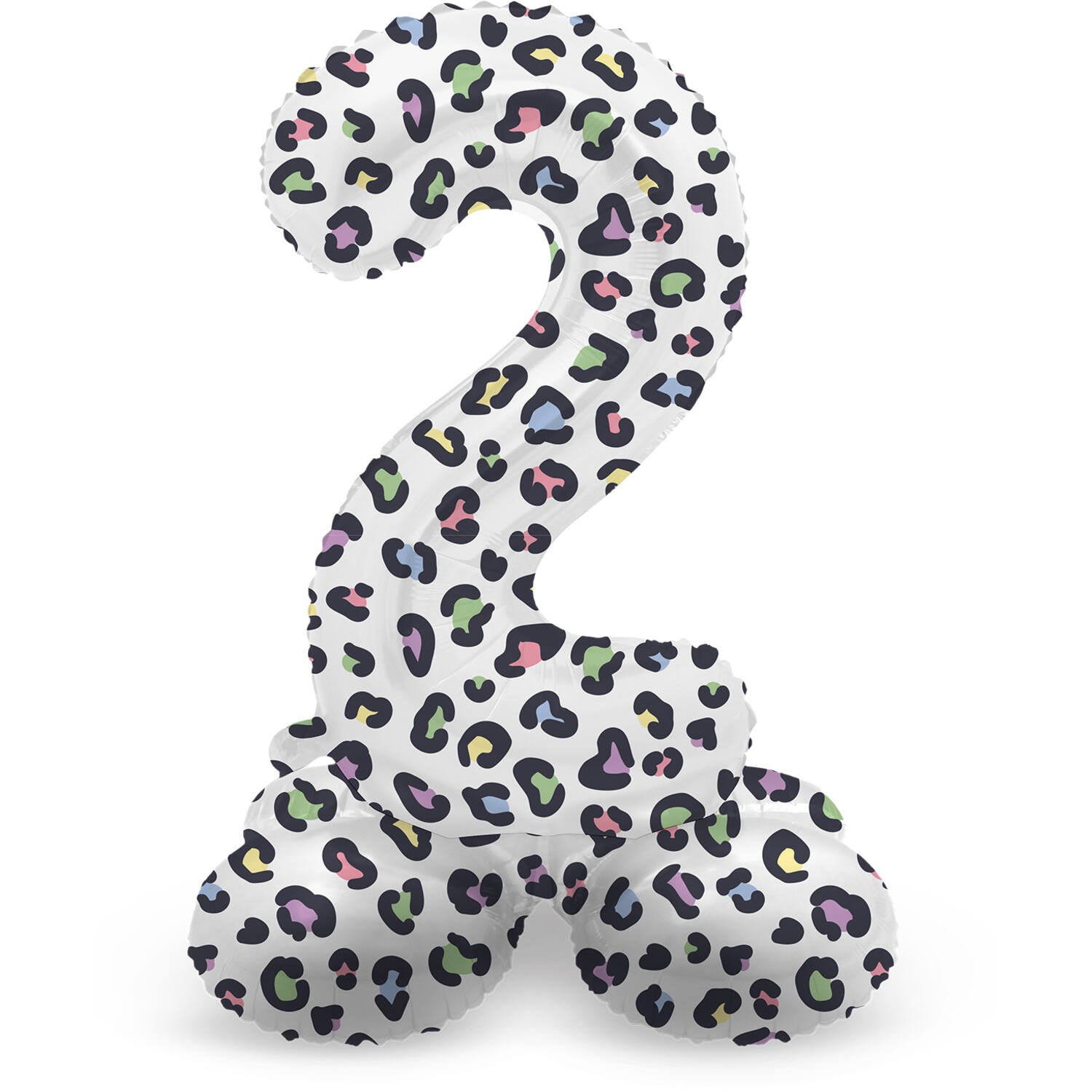 Folienballon Zahl Nr. 2 Panther 41cm luftbefüllbar
