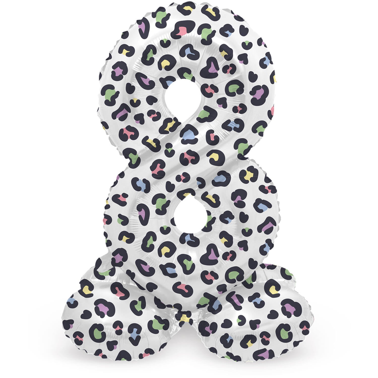 Folienballon Zahl Nr. 8 Panther 41cm luftbefüllbar