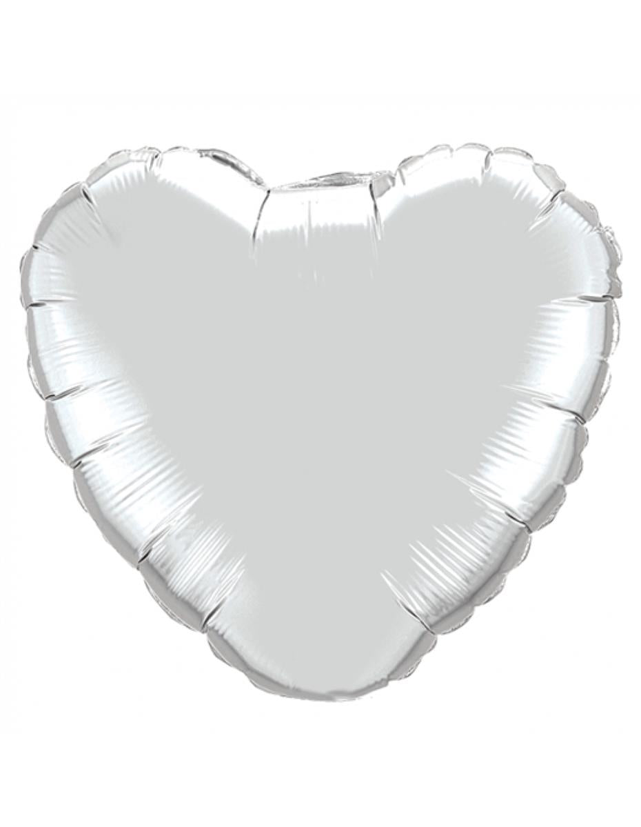 Folienballon Herz silber 45cm