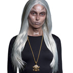 Halskette Totenkopf Gold Glitzer