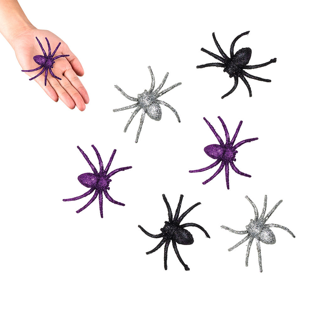 6x Glitzerspinne 7cm