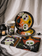Halloween-Partyset „Bunte Monster“ für 6 Personen – 19-teilig