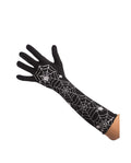 Handschuhe schwarz-weiß Spinnennetz 40cm